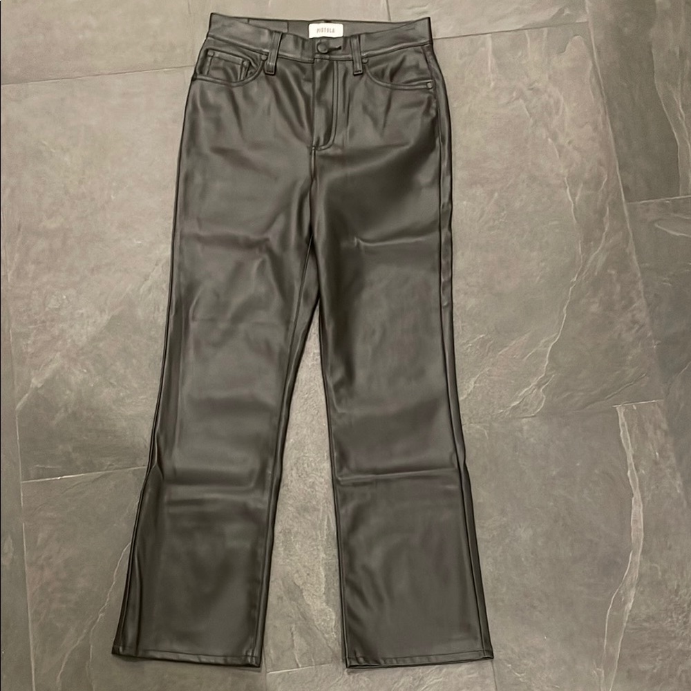 Pistola black leather pants in a size 24